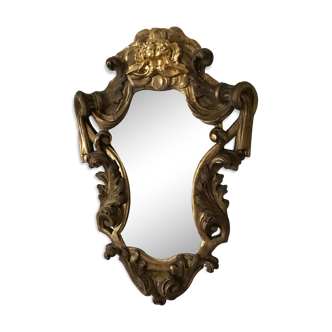 Golden mirror with gold leaf, 64 x 44 cm