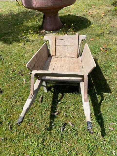 Old wooden wheelbarrow