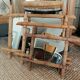 Set of vintage wood mirrors bamboo effect