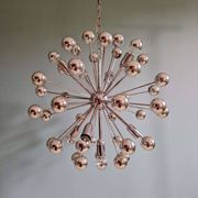 Lustre Sputnik en métal chromé, design Space Age, 1960