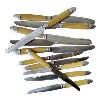 12 vintage bakelite stainless steel Pradel knives
