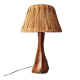 Vintage brutalist lamp from the 60s-70s made of wood and rope.