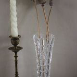Vase sur pied verre ciselé vintage