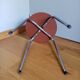 Tabouret rond en métal chromé et skaï vinyle