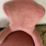 Pair of powder pink toad armchairs