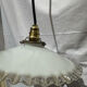 White opaline wavy suspension brass claw vintage lampshade