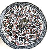 Antique GIEN duo of cups and saucers, Cashmere Bothee decor – French earthenware