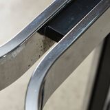 Sculpted Chrome Base Coffee Table with Glass Top