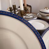 Lot 6 Plate Porcelain Limoges Blue Gold Betoule Legrand 1/2