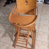 Vintage wooden baby high chair