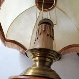 Ancient wooden and brass lamp