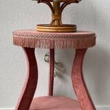 Vintage 80s velvet side table