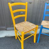Paire de chaises rustique bistrot