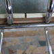 Pair of blue vintage formica kitchen chairs