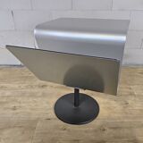 Modern metal minimalist side table with magazine rack / Dutch design