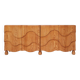 Contemporary Handcrafted Oak Solid Wood And Travertine Italian Sideboard