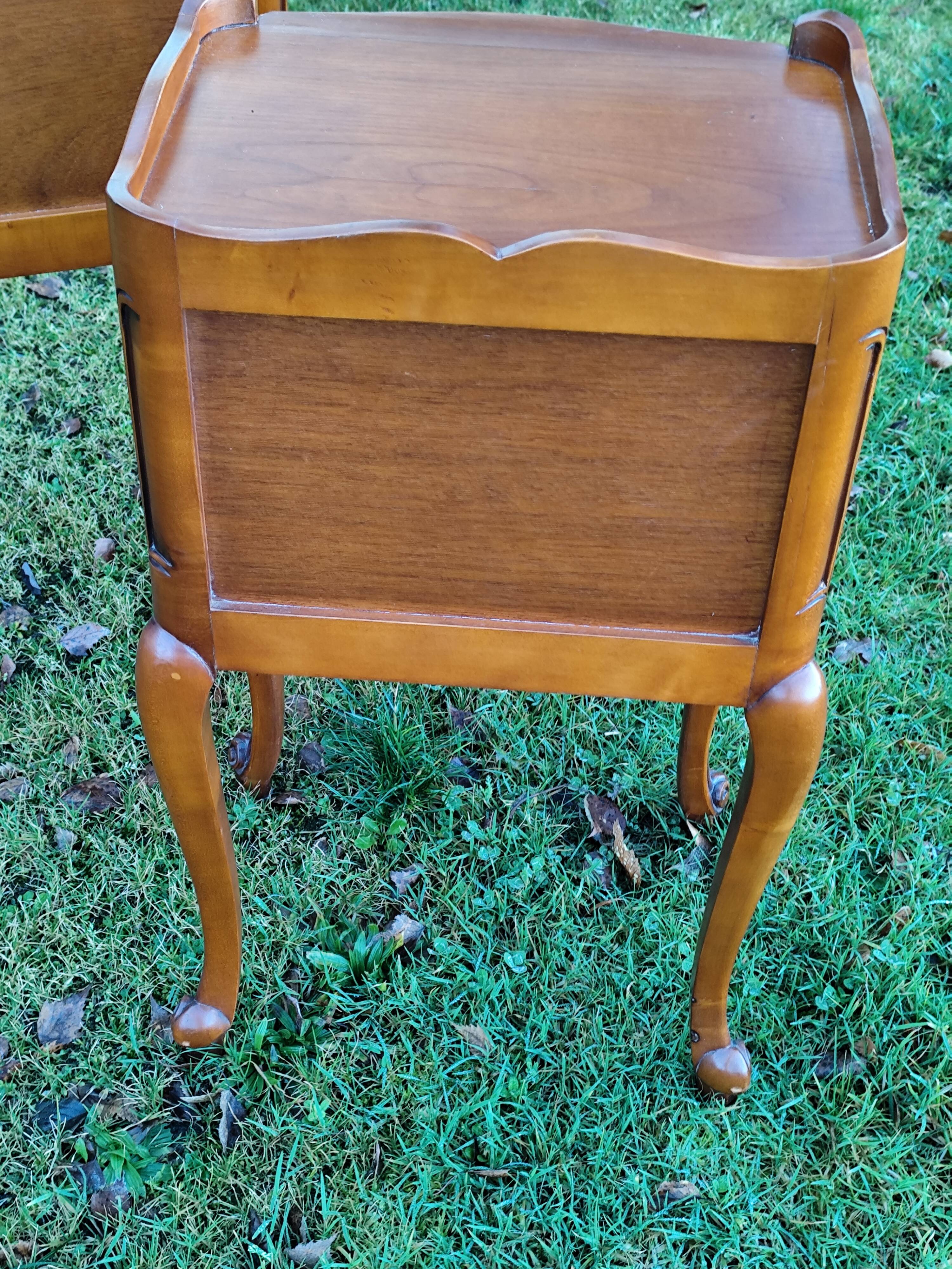 Pair of Louis XV cherry bedside tables - 3 drawer bedside table