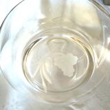 Mouth-blown glass decanter with grape and vine motif