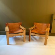 Natura armchair in pine and leather - Karin Mobring for Ikea, 1970