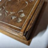 Small antique wooden chest / box with engraving