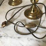 Pair of brass bedside lamps