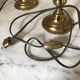 Pair of brass bedside lamps