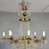 Louis XV style hot air balloon or basket chandelier circa 1900