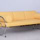 Canapé tubulaire en cuir jaune Bauhaus entièrement restauré, Robert Slezák, années 1930
