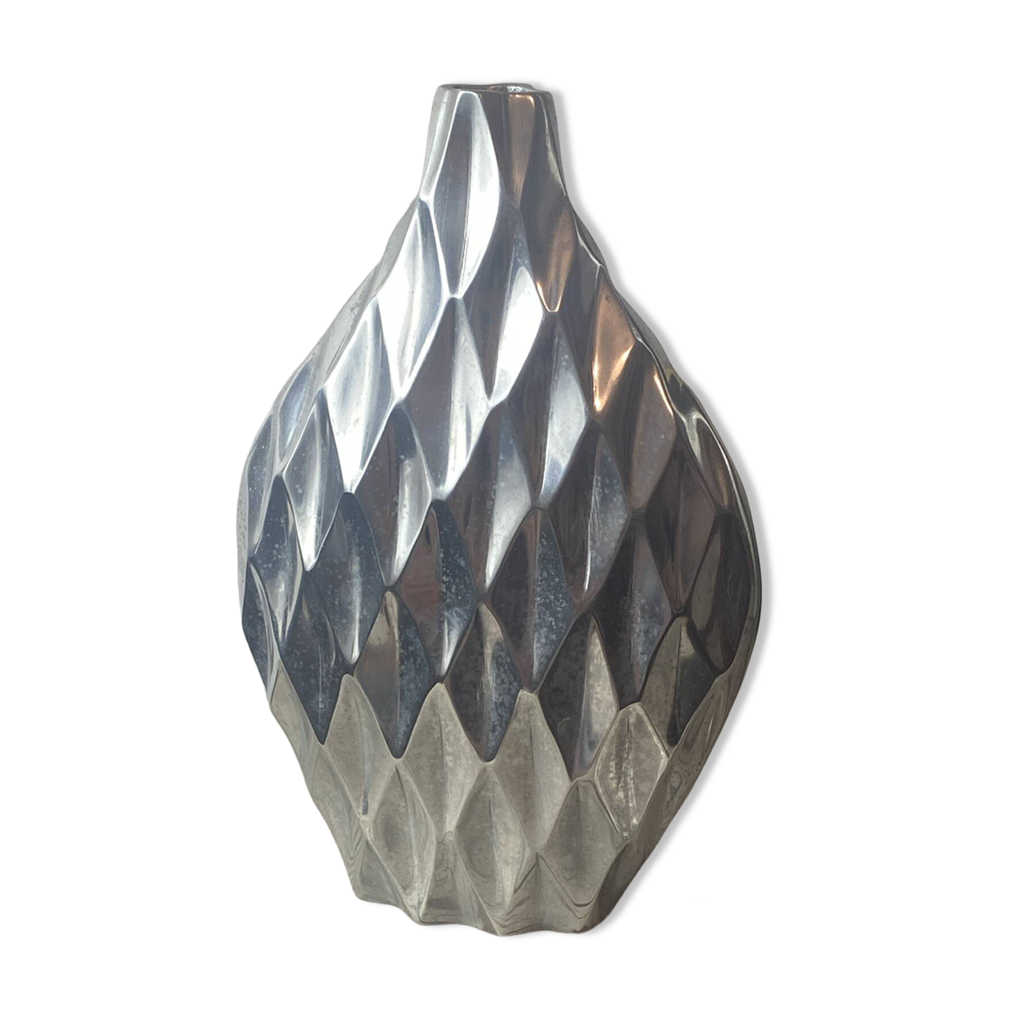 Brushed aluminium vase