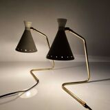 Pair of Italian "cocotte" lamps, 1950s design.