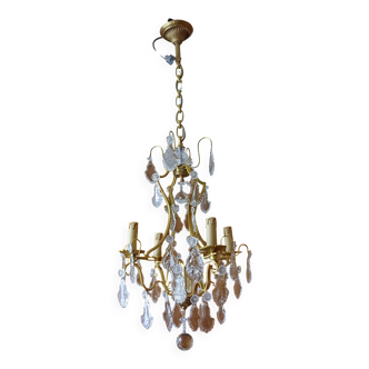 Lustre à pendeloques 4 lumières ref 00704 état neuf