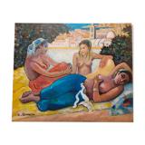 Oriental nudes acrylic