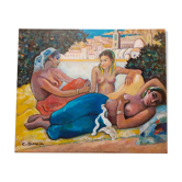 Nus orientaux, acrylique