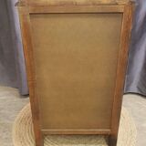 Cherry wood chest of drawers with 5 drawers in aged black.
