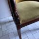 Fauteuil Empire en velours vert et acajou