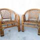 Pair of vintage rattan armchairs