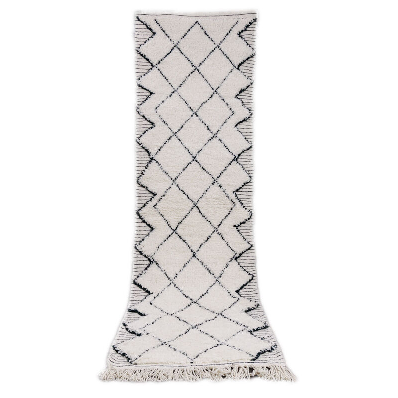 Berber corridor carpet black diamond 85x300 cm