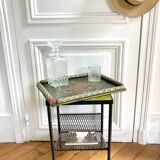 Plateau en cuir tressé