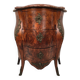 Louis XV style chest of drawers, richly inlaid, animated front and side. 19th century