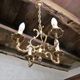 French vintage 4 branch bronze birdcage chandelier 5 arm ceiling fixture light chandelier FAL mfg