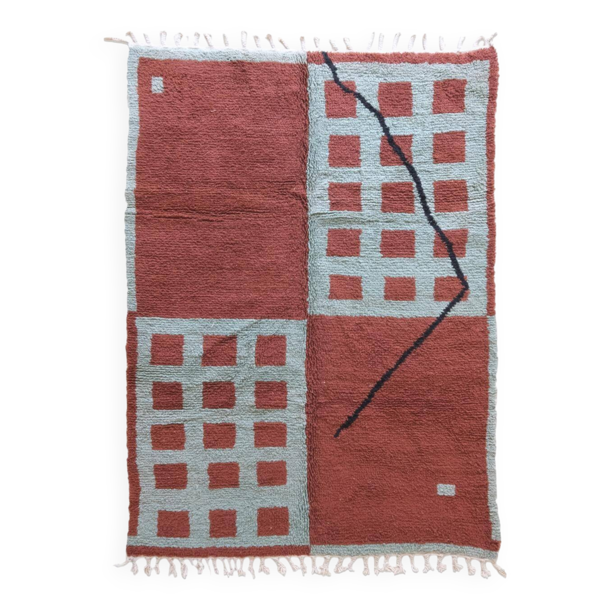 Modern Brick Red Rug - 296 x 212 cm