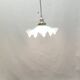 Vintage iridescent blue wavy glass suspension – flower lampshade – years lamp