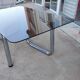 Table on top of glass and base in chromed metal around 1970 modular