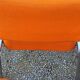 Set of 6 designer chairs from the 70s orange fabrics and chrome tubes