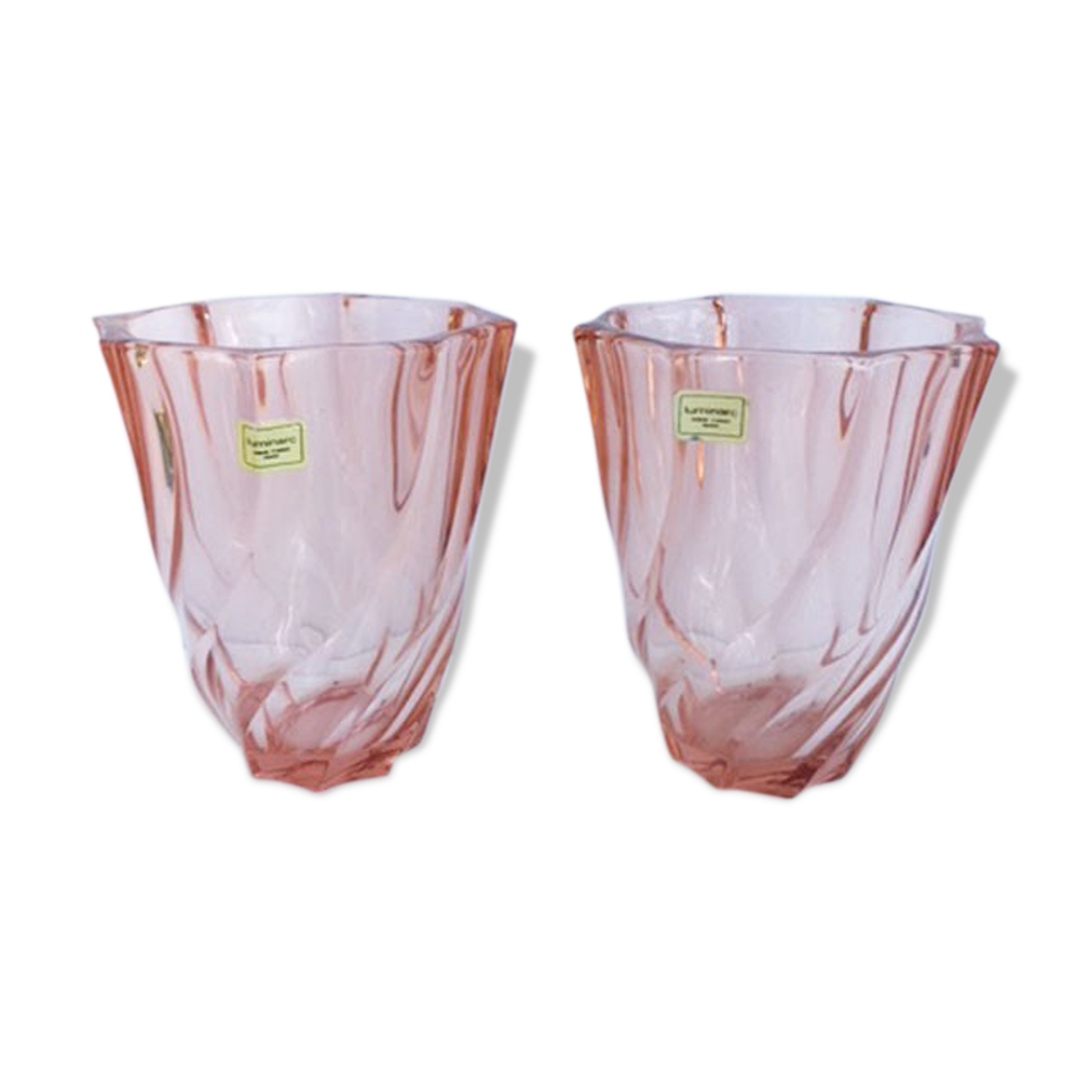 Pair of old vases pink
