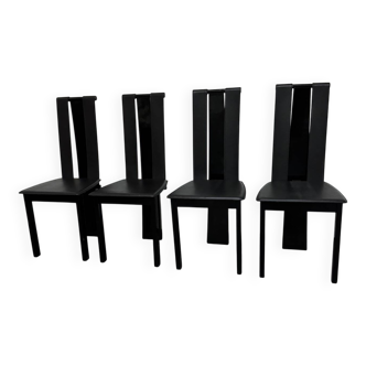 Set 4 Sedie Da Pranzo Postmoderne Design Anni ‘80 Modernariato
