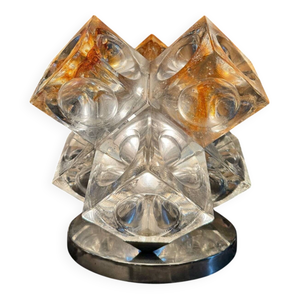 Lampe cubes en verre de stella par poliarte verona desing albino poli '' 197