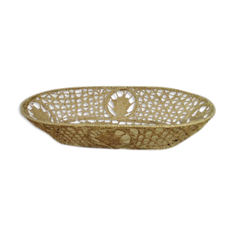 Vintage lace wicker basket