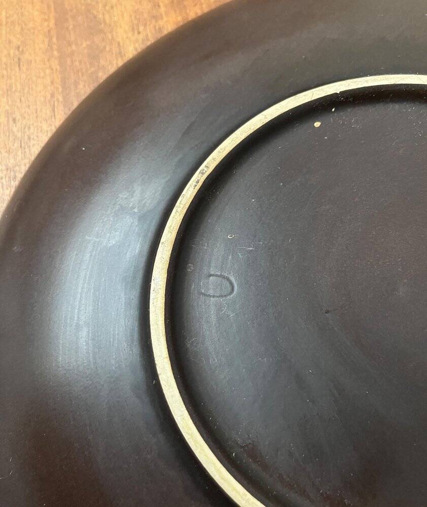 Mid-century German studio pottery wall plate with Ruscha sunflower motif, 1960s.