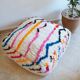 Colorful berber beery poufs azilal 60 x 60 x 20 cm